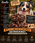 Kaninchenherzen getrocknet – knackiger Natur-Snack aus 100 % Kaninchen