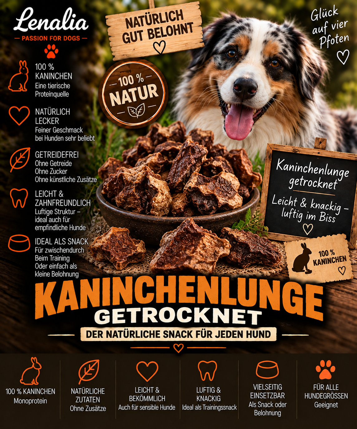 Kaninchenlunge getrocknet – leicht, natürlich & schön knackig
