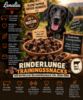 Rinderlunge Trainingssnacks ca. 1 × 1 cm – kleine knackige Trainingshappen aus 100 % Rind