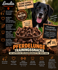 Pferdelunge Trainingssnacks ca. 1 × 1 cm – kleine knackige Trainingshappen aus 100 % Pferd  50g