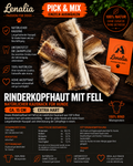 Rinderkopfhaut mit Fell ca. 15 cm – extra harter Kauartikel für Hunde 1 Stück